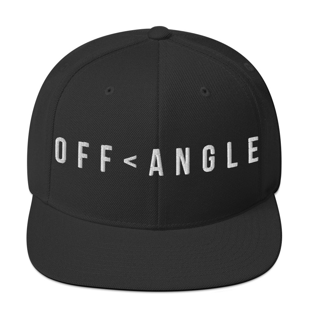 OFF<ANGLE Baseline Snapback Black premium flat brim padel cap with minimalist monochrome streetwear design