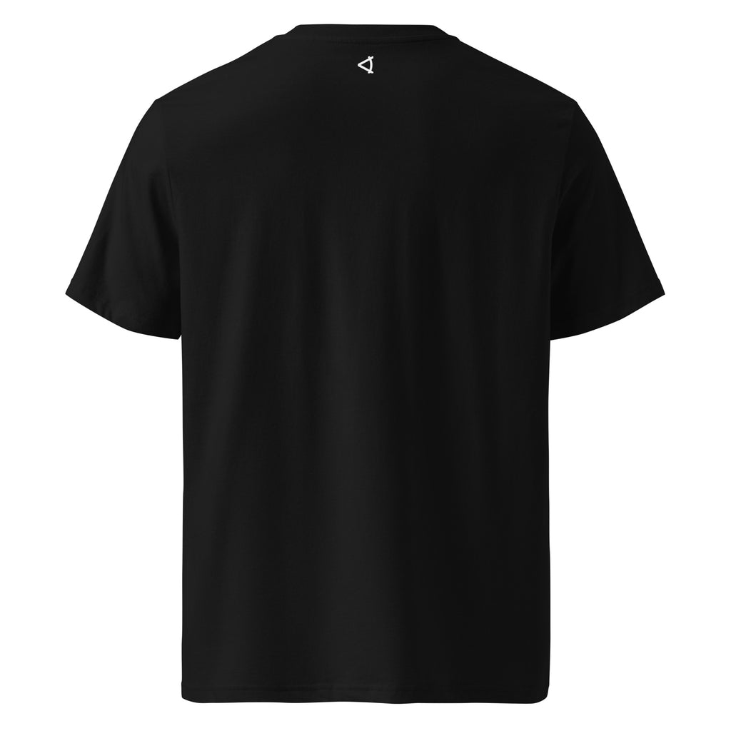 OFF<ANGLE Baseline Tee Black premium organic cotton padel t-shirt in minimalist monochrome editorial sportswear style
