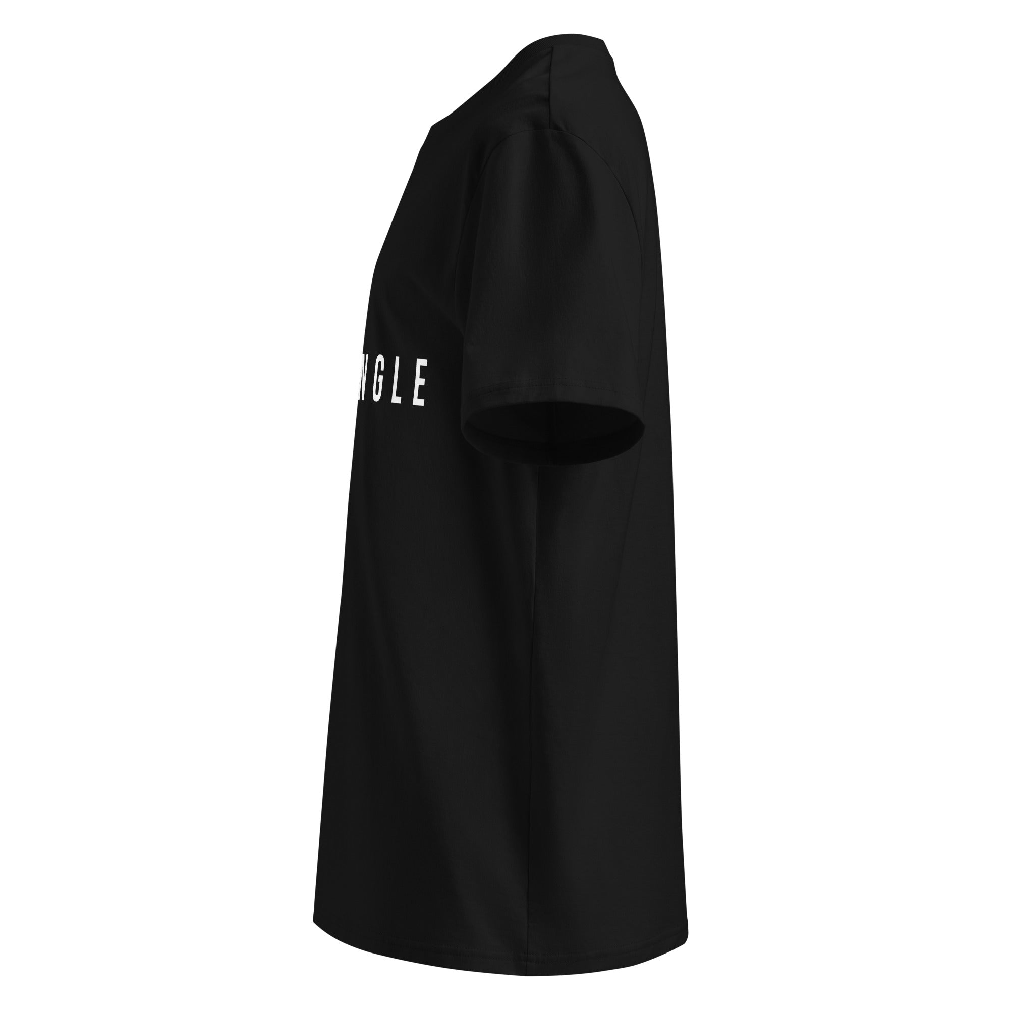 OFF<ANGLE Baseline Tee Black premium organic cotton padel t-shirt in minimalist monochrome editorial sportswear style