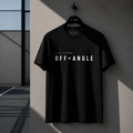 OFF<ANGLE Baseline Tee Black premium organic cotton padel t-shirt in minimalist monochrome editorial sportswear style