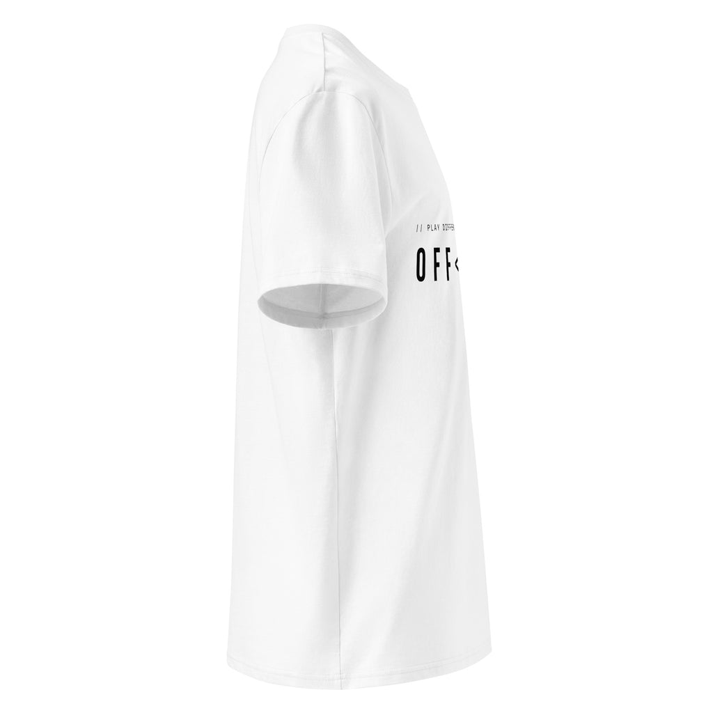 OFF ∠ NGLE Baseline Tee White premium organic cotton padel t-shirt in minimalist monochrome editorial sportswear style