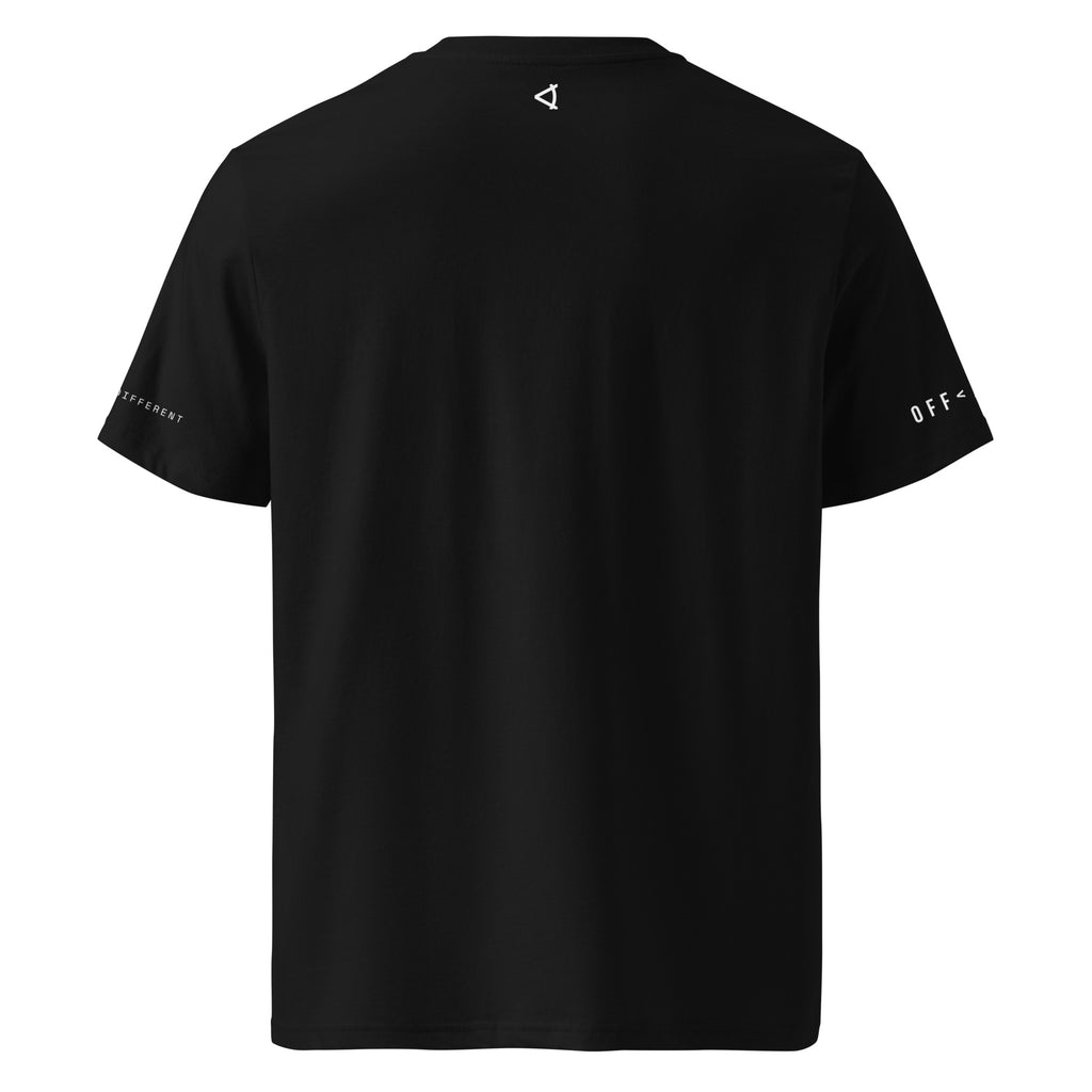 OFF<ANGLE Glass Junkie Tee Black premium monochrome padel t-shirt inspired by aggressive glass play and modern court culture