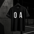 OFF<ANGLE Glass Junkie Tee Black premium monochrome padel t-shirt inspired by aggressive glass play and modern court culture