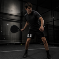 OFF<ANGLE Play Different Shorts Black performance padel shorts from the ILLEGAL ANGLES collection