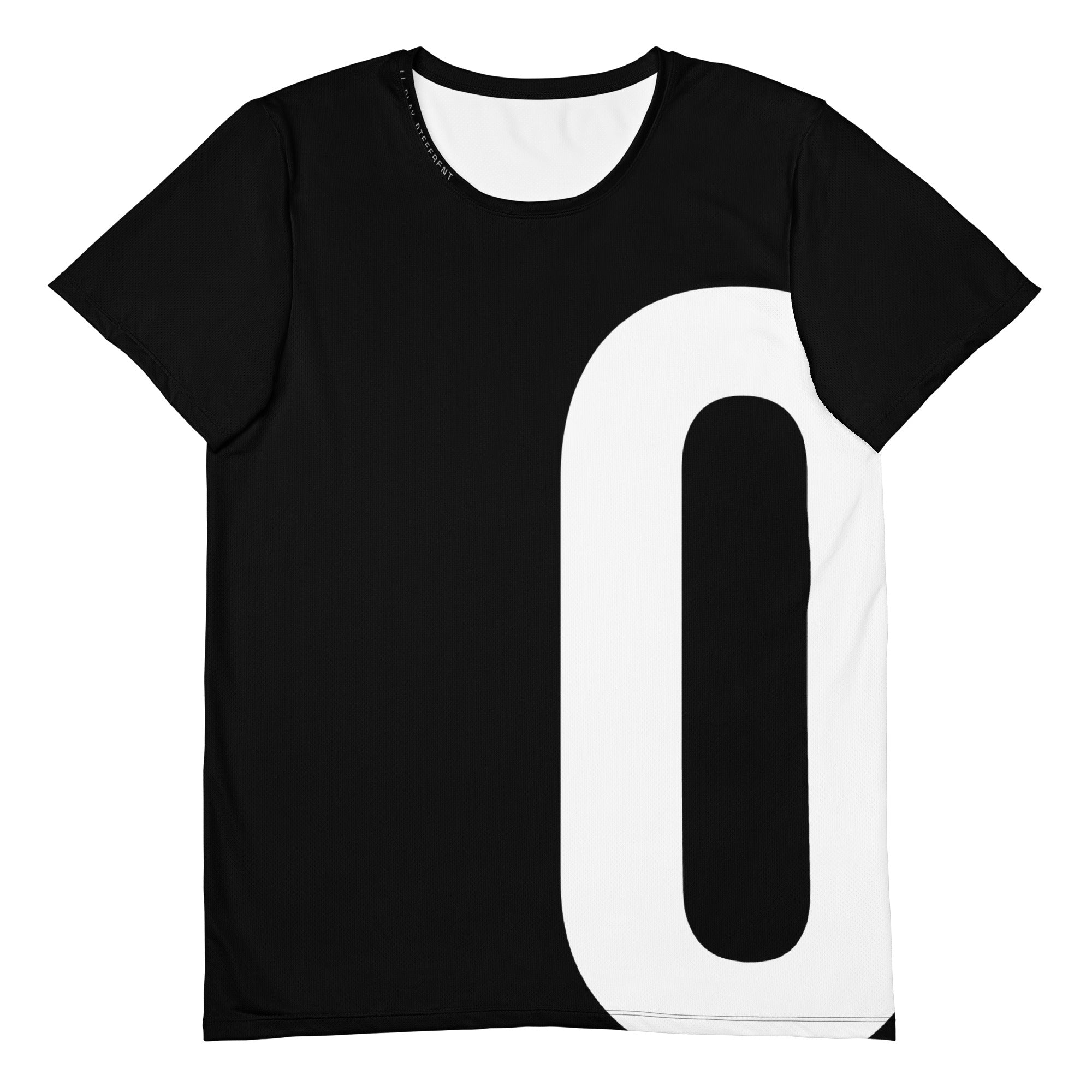 OFF<ANGLE Play Different Tee Black performance padel shirt from the ILLEGAL ANGLES collection