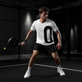 OFF<ANGLE Play Different Tee White performance padel shirt from the ILLEGAL ANGLES collection