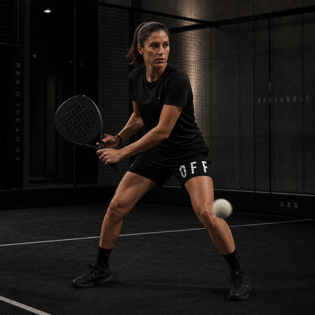 OFF<ANGLE Transition Shorts Black performance padel shorts from the READ THE ANGLE collection