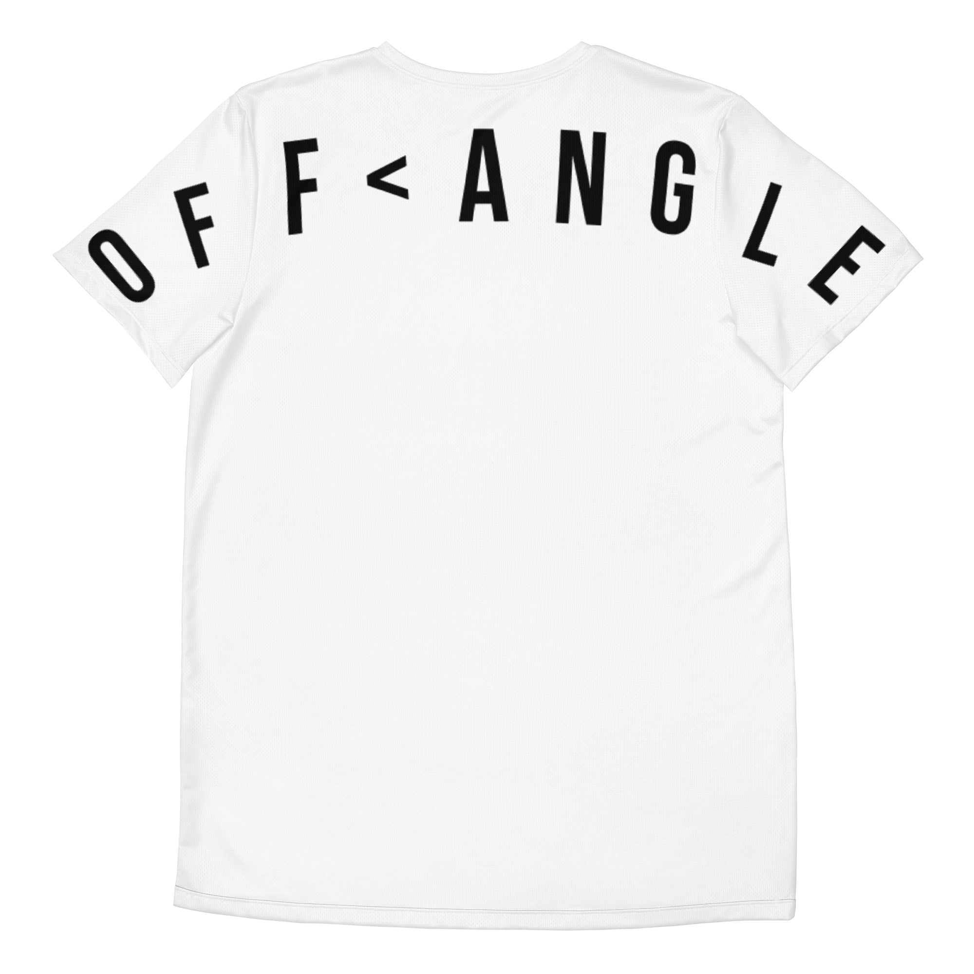OFF<ANGLE Transition Tee White performance padel shirt from the READ THE ANGLE collection